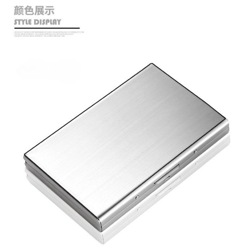 1Pc New stainless steel card case anti-magnetic anti-theft wallet mini simple high-grade stainless steel card case card holder
