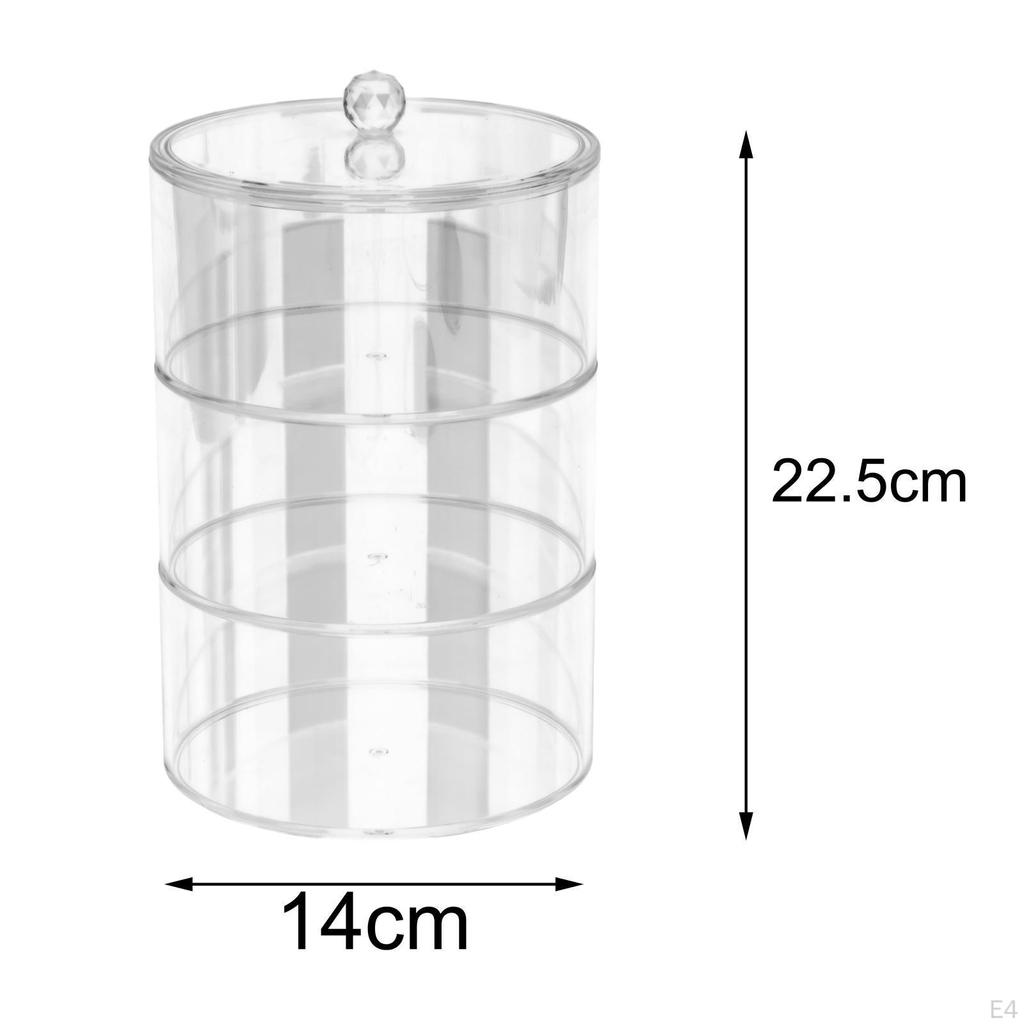 Display Box Case Transparent Multipurpose Cylindrical Organizer Storage for Bedroom
