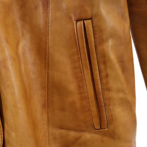 VERA PELLE Made In Italy Genuine Leather Leather Jacket S Camel Women Used