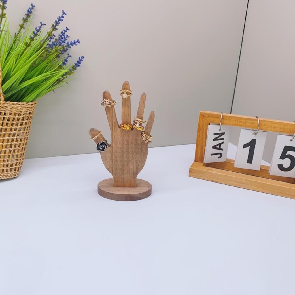 Wooden Hand Form Bracelet Bangle Display Stand Mannequin Palm Shaped Ring Storage Holder Desktop Jewelry Organizers