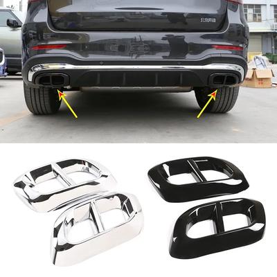 For -22 Mercedes-Benz GLE 350 GLE 450 GLC GLS W167 X253 X167  ABS Car Muffler Exhaust Pipe Tail Cover Decorative Sticker