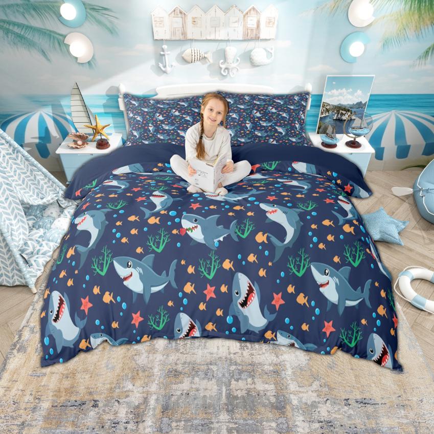 

Homewish Hawaii Beach Duvet Cover Set, Coastal Ocean Quilt Cover Set, Kids Summer Holiday Bedding Set DE XS 100x135cm 2pcs&set