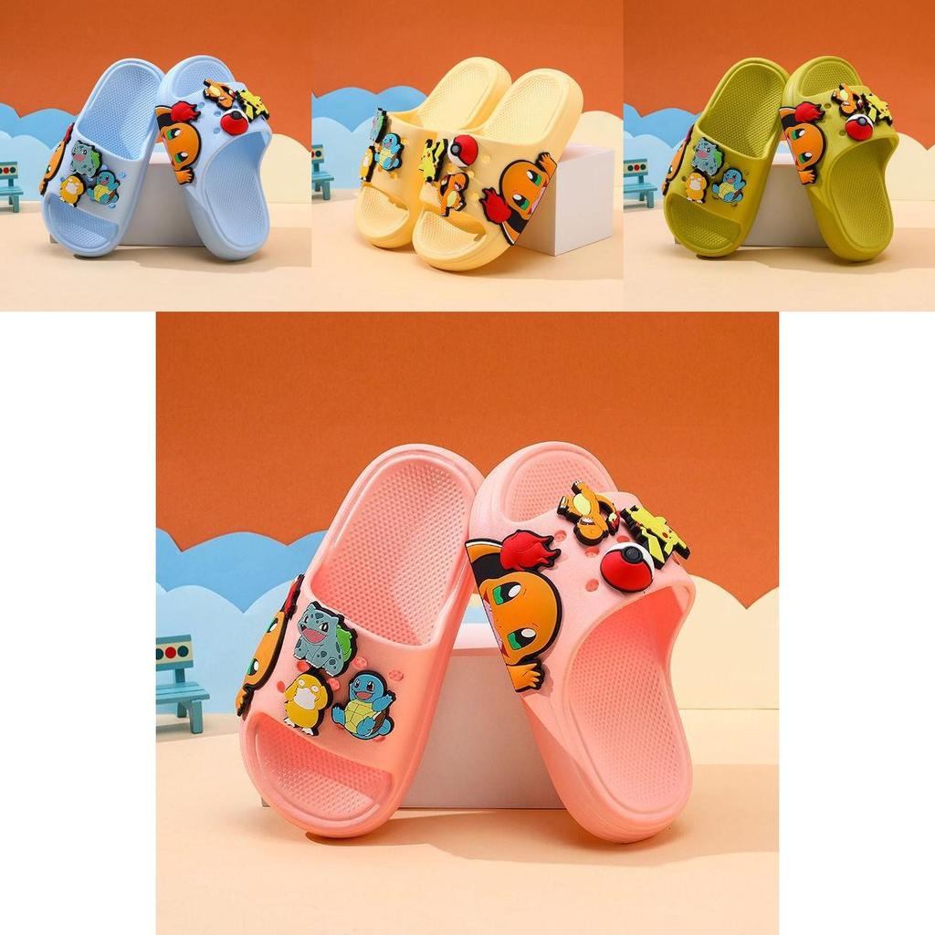 Entzückende Pokémon-Themen-Kinder-Flip-Flops Weiches Eva Indoor Outdoor Rutschfestes Schuhwerk In Verschiedenen Farben