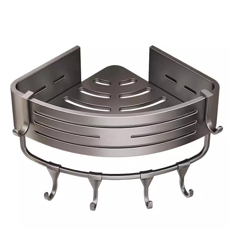 Punch-Free Bathroom Corner Triangle Shelf