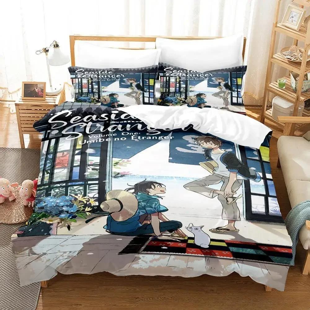 3D Print Seaside Stranger Bedding Set Cartoon Anime three-piece set Adult Kid Bedroom Duvet cover Sets Home Textiles Bedding set