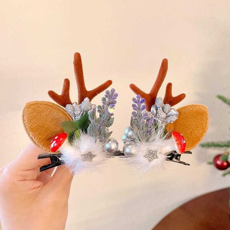 Christmas Antler Hair Clips for Girls - Holiday Party Hair Accessories for Children