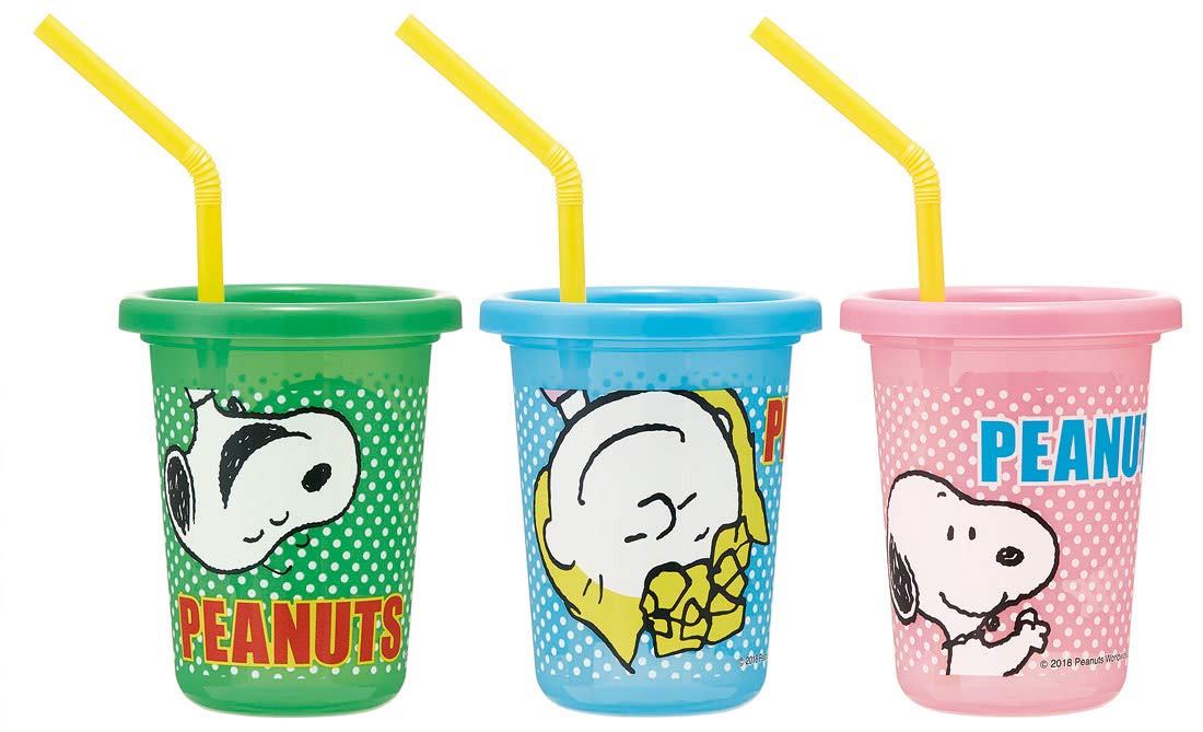 

Skater 3 tumblers with straw PEANUTS Friends 19 Snoopy Made in Japan 230ml SIH2ST