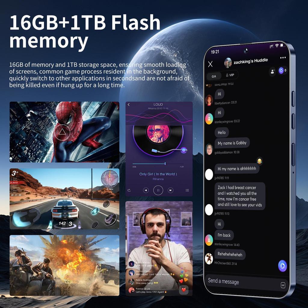 S26 Ultra 5G Smartphone: Android 7.3, 16GB RAM, 1TB Storage, Large Screen, Flagship Model.