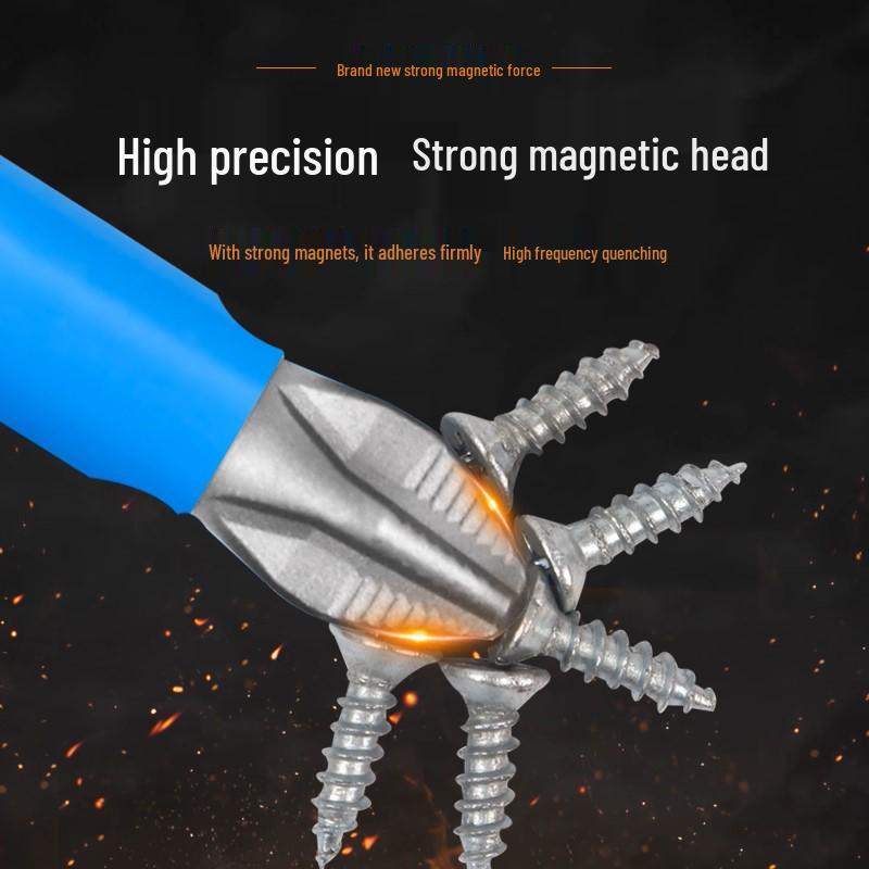 Blue S2 Steel Non-slip Magnetic Phillips Hex Bit Set