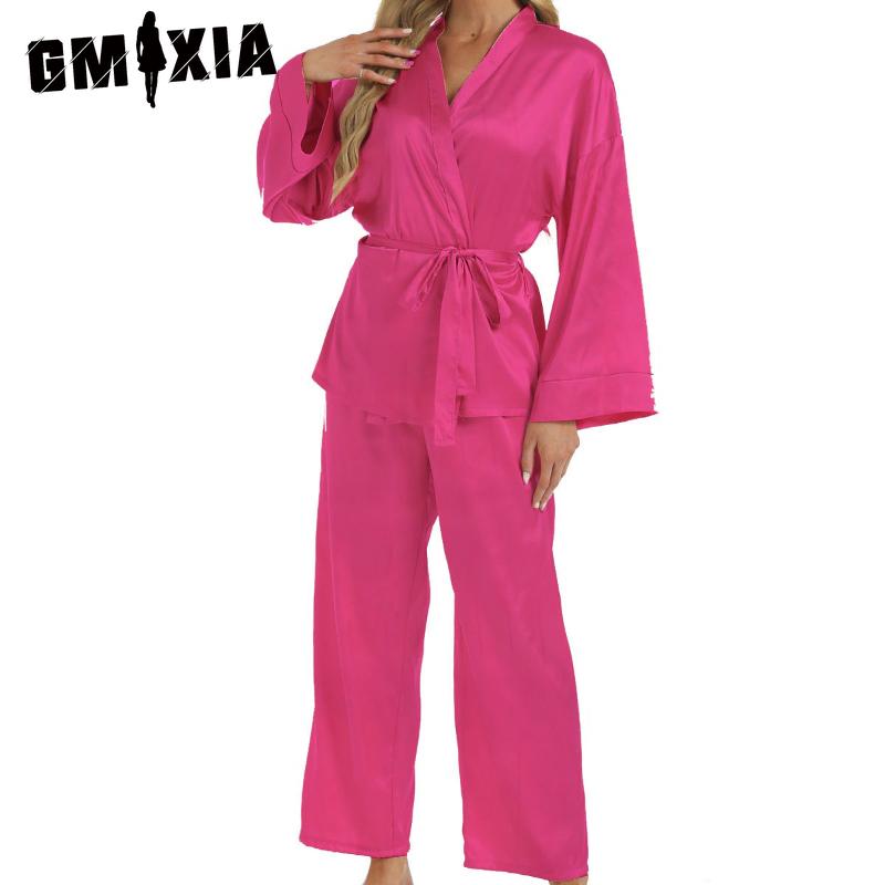 GMXIA Women's Homewear Set Autumn Casual Fashion Pajamas Bathrobe Set