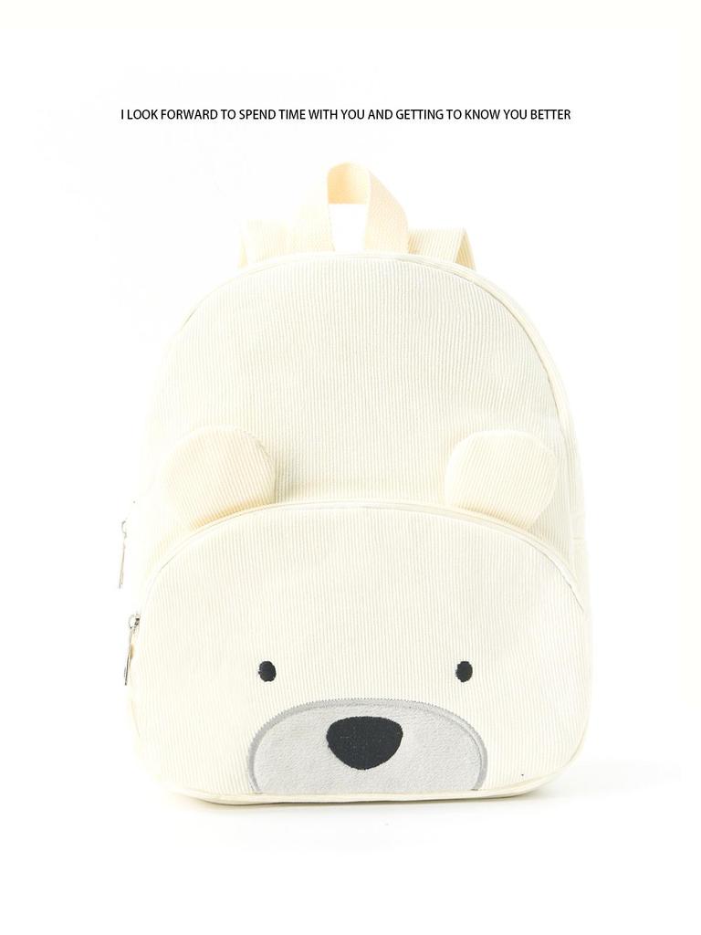 Plecak pluszowy sztruksowy z uroczym misiem o dużej pojemności