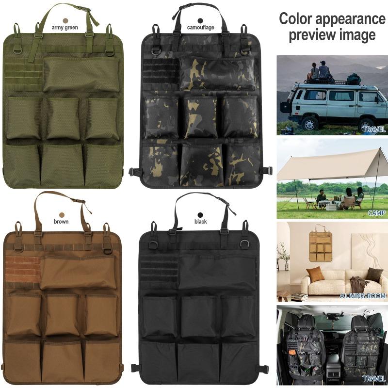 Car Seat Storage Organizer Seat Back Storage Bag Car Stowing Tidying Pocket Tactical Camo Hanging Bags Interior Accessories