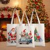 1-5 Stück Weihnachtliche Canvas-Tragetasche Damen Umhängetasche Handtasche Lunch-Aufbewahrungstasche Wiederverwendbare Einkaufs-Gemüsetasche Große Kapazität Organizer