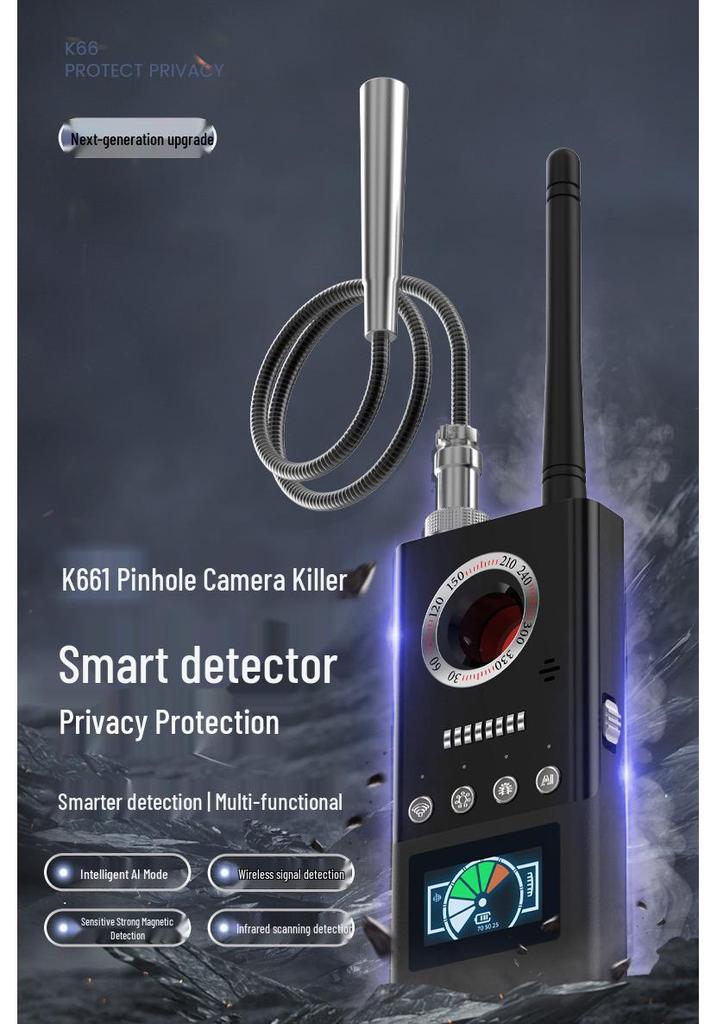 K66 Signal Detector: Anti-Peeping, Anti-Positioning, Camera & GPS Scanner for Hotel & Car Monitoring
