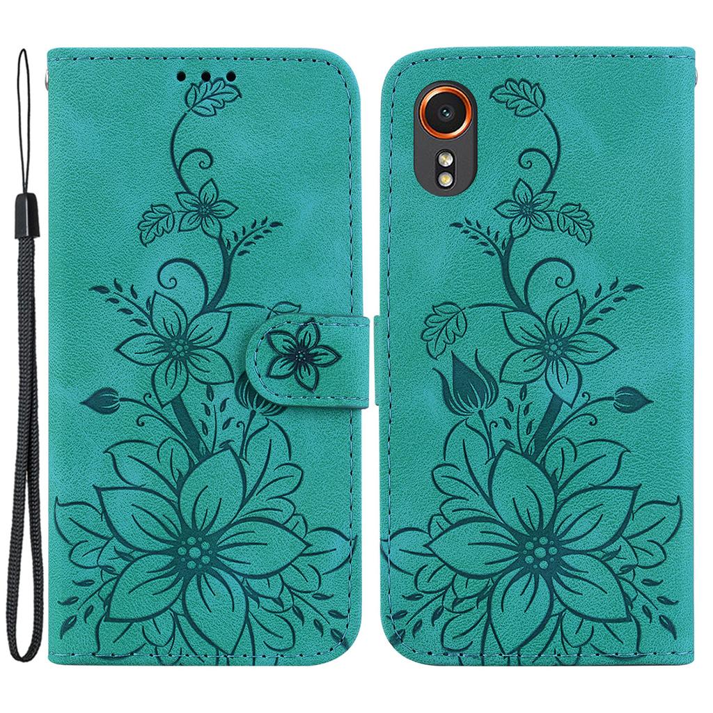 For Samsung Galaxy Xcover7 Case Flower Leather Phone Cover with Wallet Function