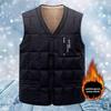 Gilet da Uomo di Mezza Età e Anziani Stile Nonno Gilet Caldo Senza Maniche Capospalla da Uomo Gilet in Cotone con Fodera in Pile Gilet Ispessito Giacca Senza Maniche