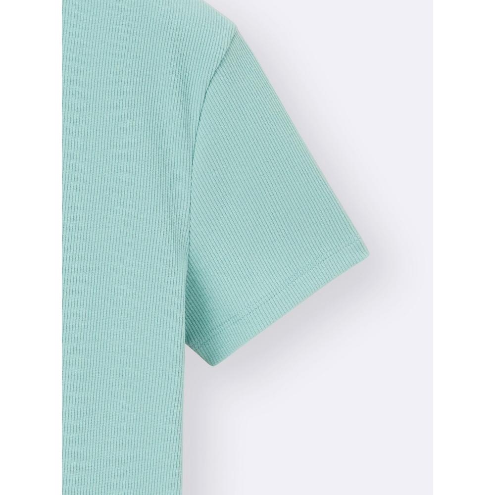 GU by Uniqlo Girls Rib Crop Logo T Jr