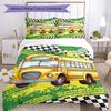 3pcs Car Bedding Set Duvet Cover Closure Includes 1 Duvet Cover & 2 Pillowcases, Soft and Comfortable for All Seasons.