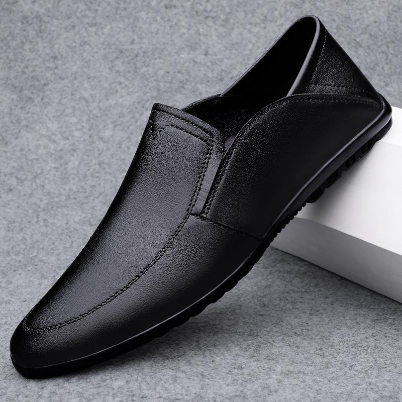 Men's shoes 2025 summer new trend flat-bottomed foot two wear stepping on heels leather shoes fashion outdoor business casual shoes men