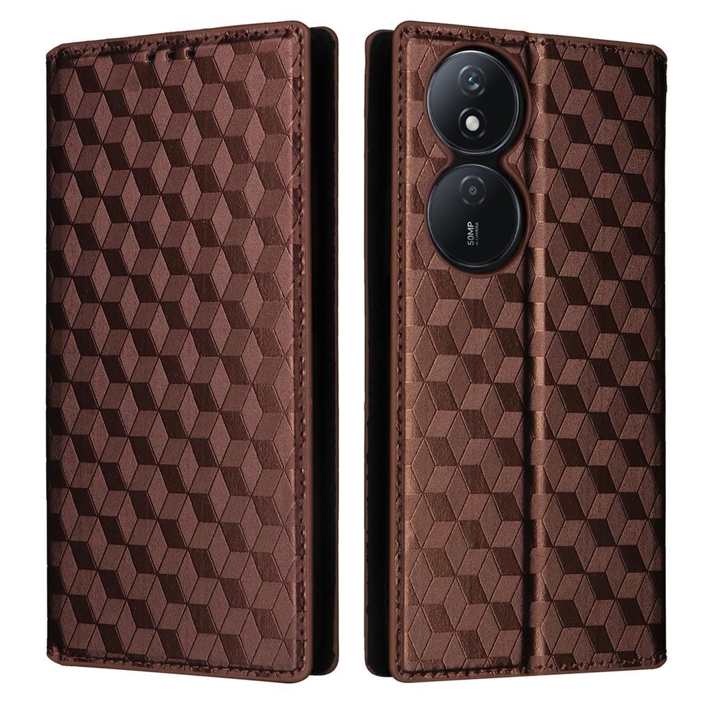 For Honor X7b 4G/X7b 5G/90 Smart/Play 50 Plus 5G/Play 8T 5G Case Rhombus Pattern Automatic Closing Protective Cover