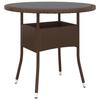 VidaXL Garden Table Ø80x75 Cm Tempered Glass-Woven Resin Brown 310605