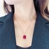 Exquisite Russian Purple Gold Square Ruby Pendant With Rose Gold Plating, Personalized Simple Square Pendant Jewelry For Women