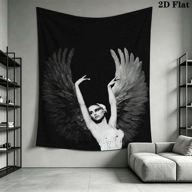 Black swan Wall Tapestry Aesthetic Wall Hanging Printed Fabric Blanket Decorative Tapestries for Bedroom Living Room Home Decor