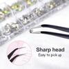 12 Grids  Clear Rhinestones Flatback Shiny Crystal Ab Nail Art Gems With Tweezer And Rhinestone Picker Dotting Pen Nail Art Tools For Nails