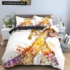 Cartoon Giraffe King Queen Duvet Cover Kids Girls Boys Animal Bedding Set Wildlife Quilt Cover 2/3pcs Polyester Comforter Cover