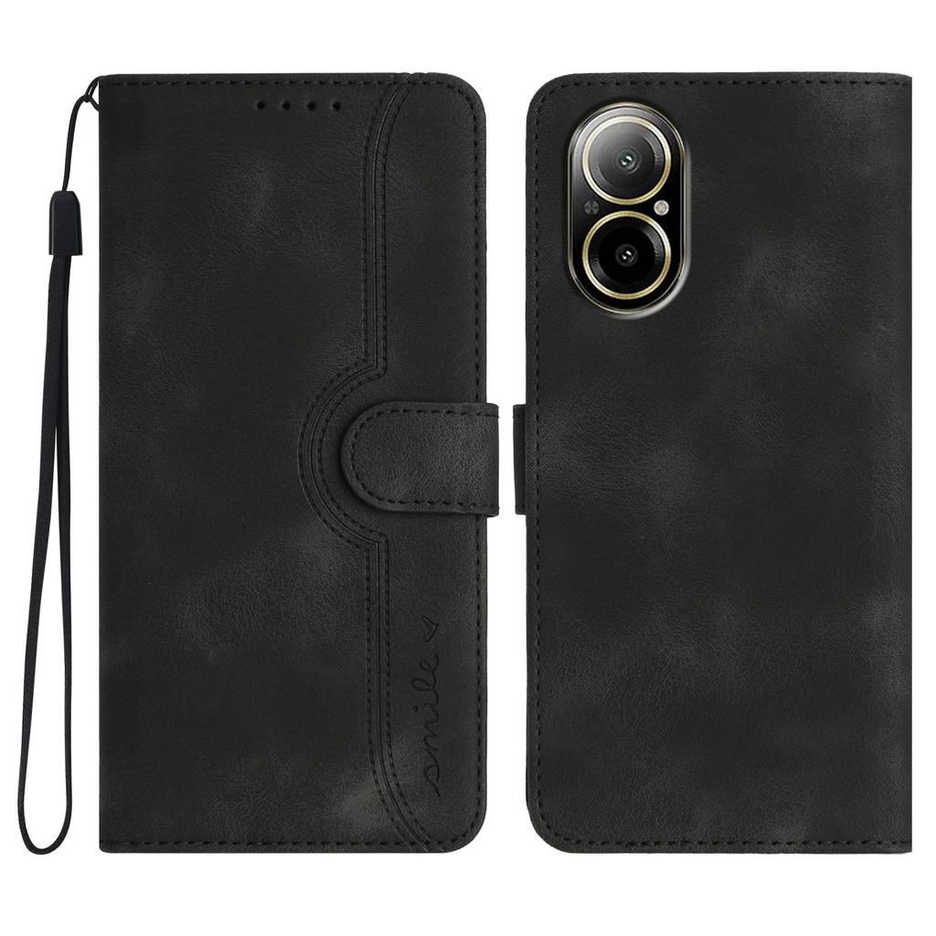 YX0030 For Realme C67 4G Wallet Case PU Leather Phone Cover Smile Imprinted