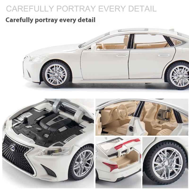 1/32 LEXUS LS500H Alloy Car Model Diecast Toy Metal Car Sound & Light Model Home Interior Decorations Collection Gift for Boys