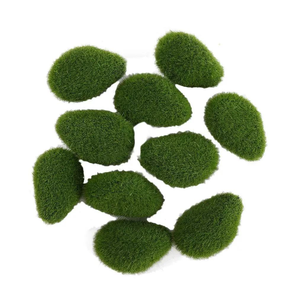 Wall Decor Fake Stone Covered Stones Artificial Moss Rocks Artificial Green Moss Ball Simulation Plant Faux Green Moss