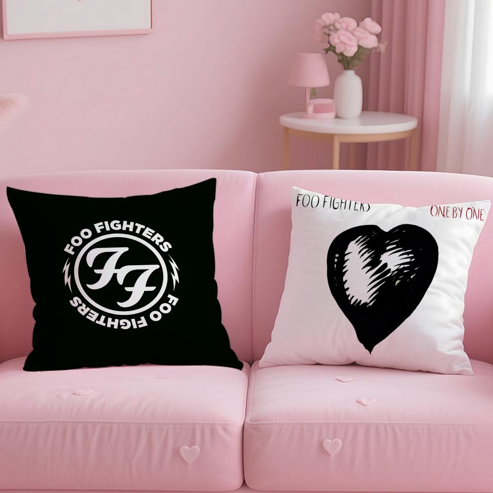 Classic Band Foo Fighters Cushion Cover Soft & Easy-Wash Pillow Case – Versatile for Couch, Bed, Travel and Office
