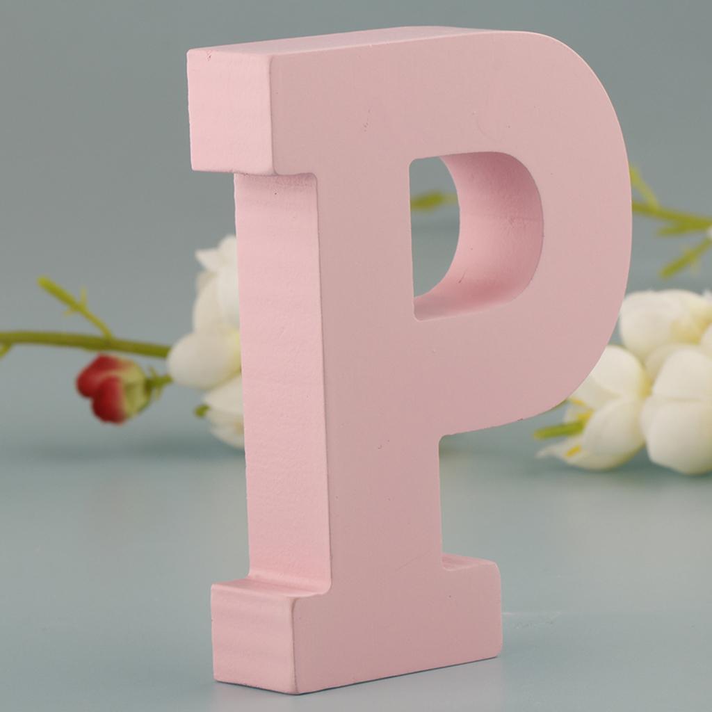 Dřevěné Růžové 26 Písmen Abecedy Svítící Písmena Nástěnná Dveřní Závěsná Cedule A-Z pro Dětský Pokoj Pokojíček Dekorace