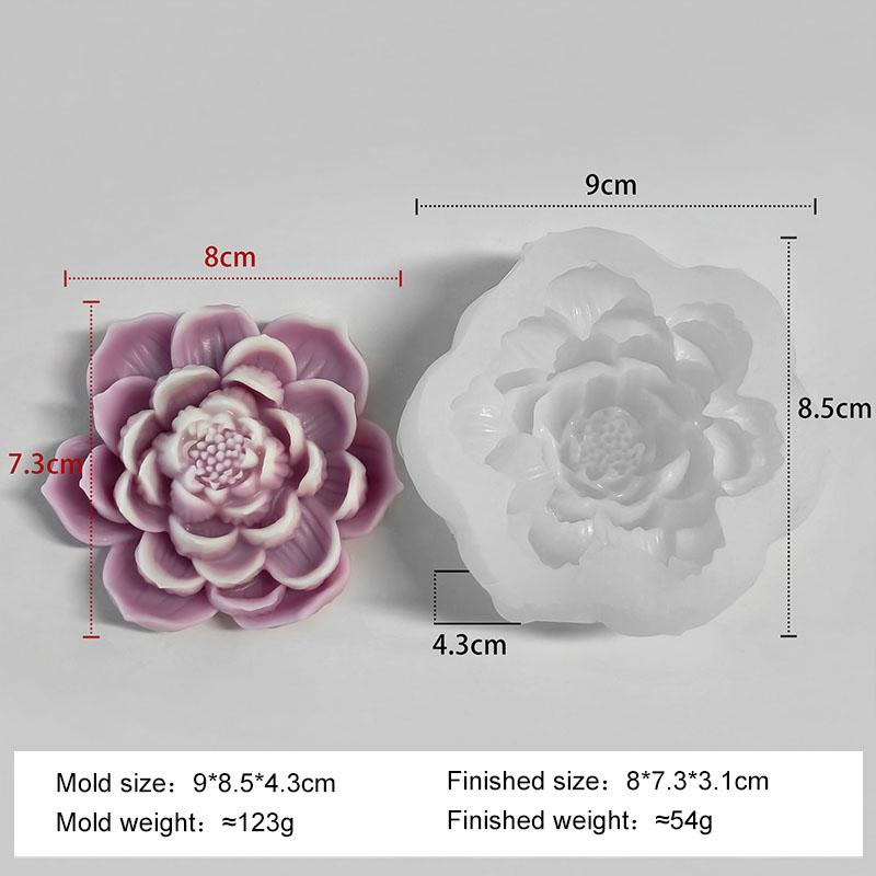 3D Lotus Flowers Scented Candle Silicone Mold Resin Plaster Ornaments Mould Handmade Soap Candle Making Supplies