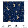 Blue Constellation Shower Curtain Set For Bathroom Decor Moon Stars Pattern, Water-Resistant Fabric Shower Curtains With Rings (