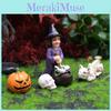 Witch Pumpkin Halloween Resin Yard Decoration With Micro Landscape Scene Gift
