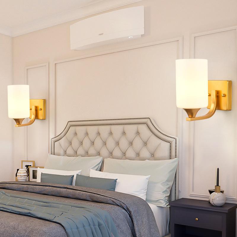Modern LED European Style Glass Lampshade E27 Indoor Wall Lamp for Bedroom Corridor Living Room Decorative Bedside Light