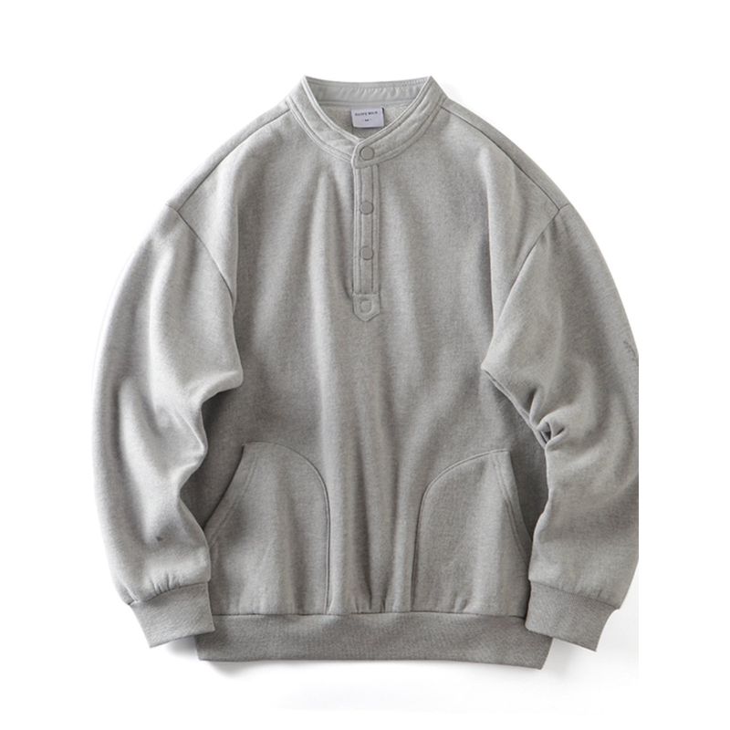 Trendy Retro Henry Collar Thickened Cattle Goods Coat Sweatshirt
