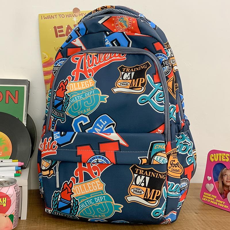 High School Students Backpack Elementary School Students Girls Junior High School Students Graffiti Children's Backpack