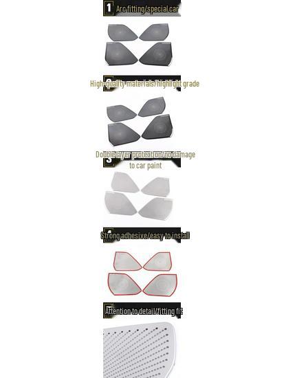 Högtalarskydd Paljetter för 2020 GS4 - Dekorativ klistermärke för dörrhögtalare Biltillbehör.