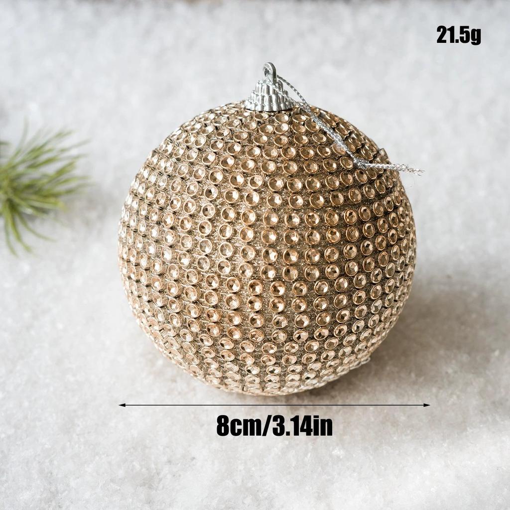2025 Champagne Foam Christmas Tree Ornaments - 10cm and 8cm Balls, New Ins Style