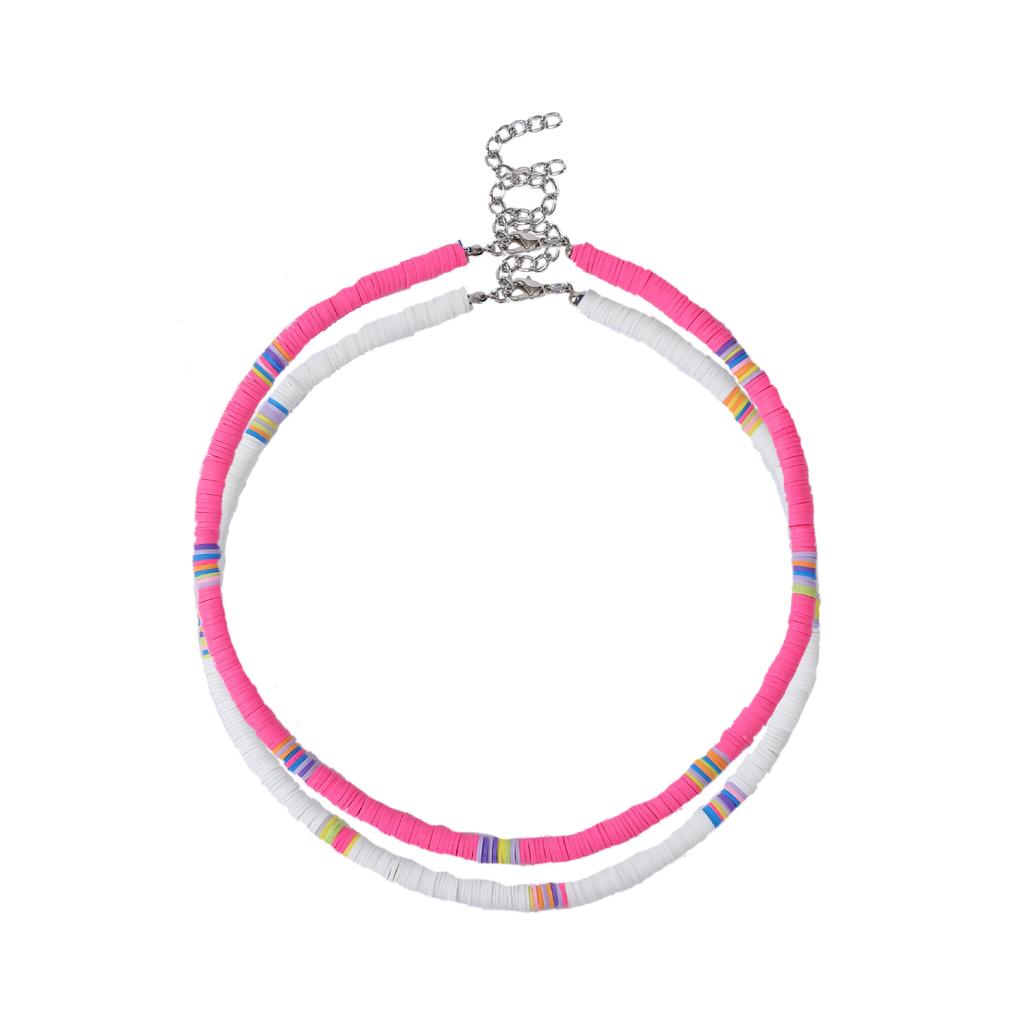 Colier pentru Femei Colier cu Piesă Rotundă din Ceramică Moale Colier Colorat Boem Colier din Ceramică Moale Colier Frumos Elegant pentru Ea