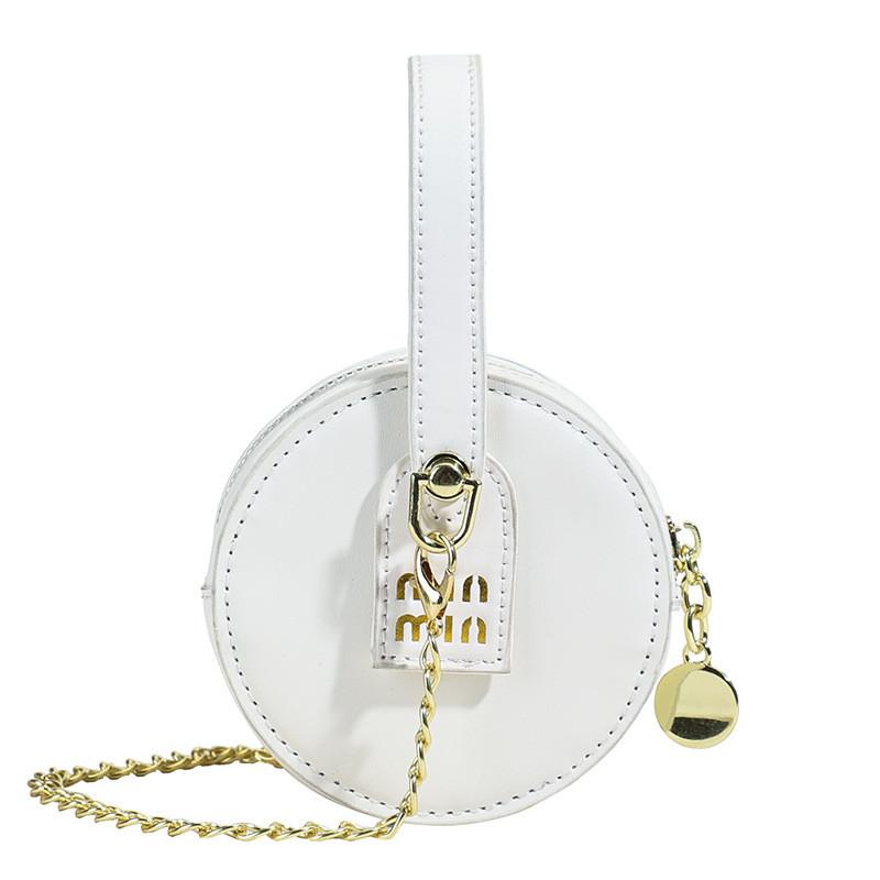 Cute Childrens Small Round Bag Pu Material Chain Crossbody Bag Daily For