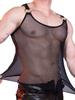 Herren Oberteile Netz Weste Sexy Mode Ring Schultergurt Atmungsaktiv Ausgeschnitten Ärmellose T-Shirts Mann Nachtclub Oberteile Tanz Formgebend