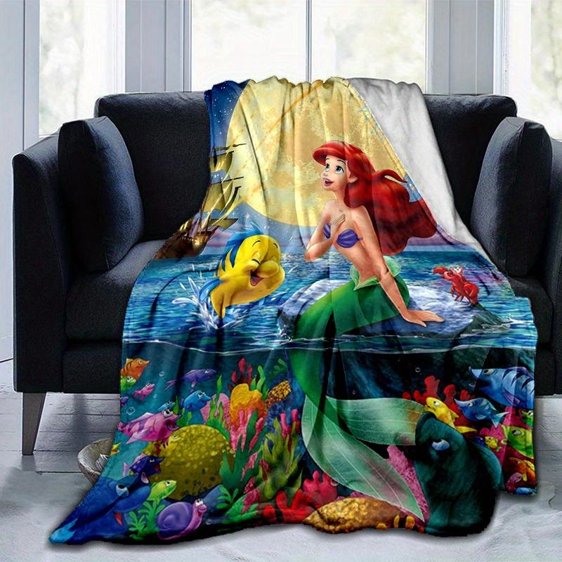 The Little Mermaid Cartoon Blanket, Short Plush Cute Warm Blanket, Living Room Home Decoration Sofa Four Seasons Travel