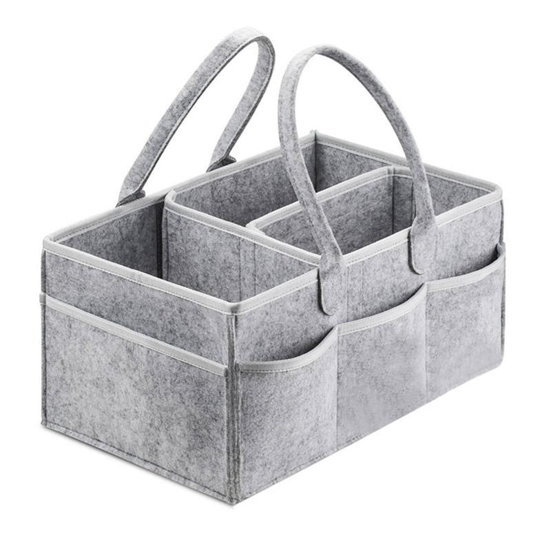 Dark Grey Grey Felt Baby Diaper Caddy Nursery Storage Wipes Bag Nappy Container Organizer Dark Grey Grey Felt Baby Diaper Caddy Nursery Storage Wipes Bag Nappy Container Organizer