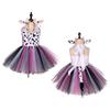 Kids Animal Ears Headband Tie Tail Tutu Dress Set Cosplay Halloween Costume Birthday Party Gift Hair Band Christmas Prop