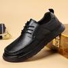 Leather Men's Shoes British Retro Versatile First-layer Cowhide Men's Casual Leather Shoes Men's Soft-soled Soft-faced Middle-aged Dad Shoes