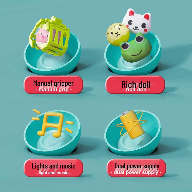 Educational Mini Claw Machine Toy with Lights & Music - Dual Power, Perfect Gift for Boys & Girls' Birthdays or Children's Day